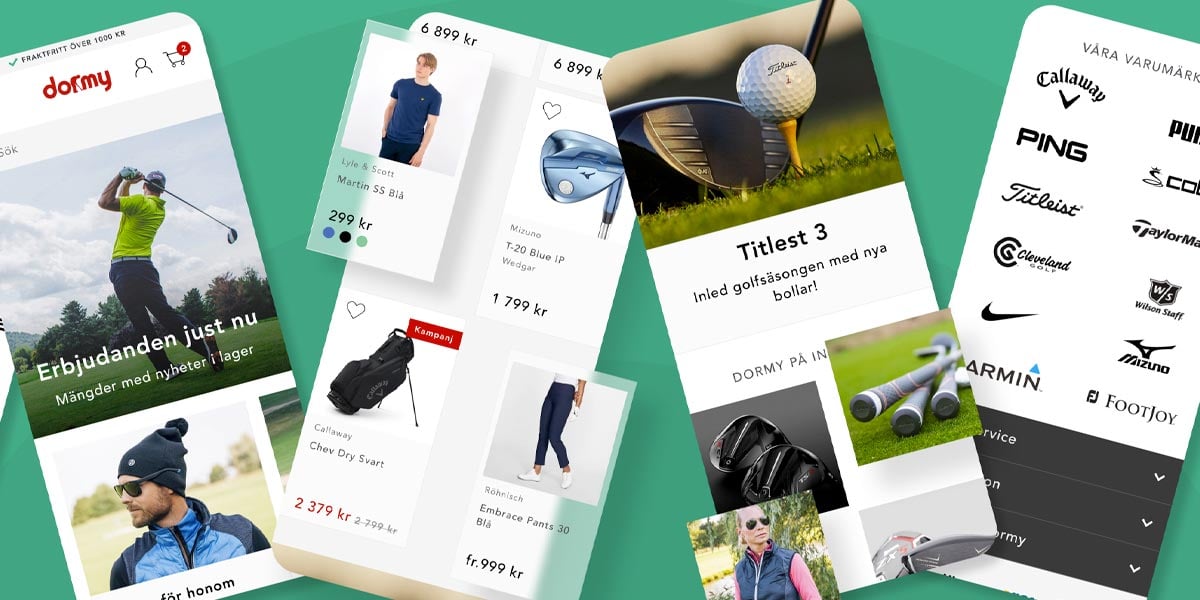 Screenshots från Dormys hemsida